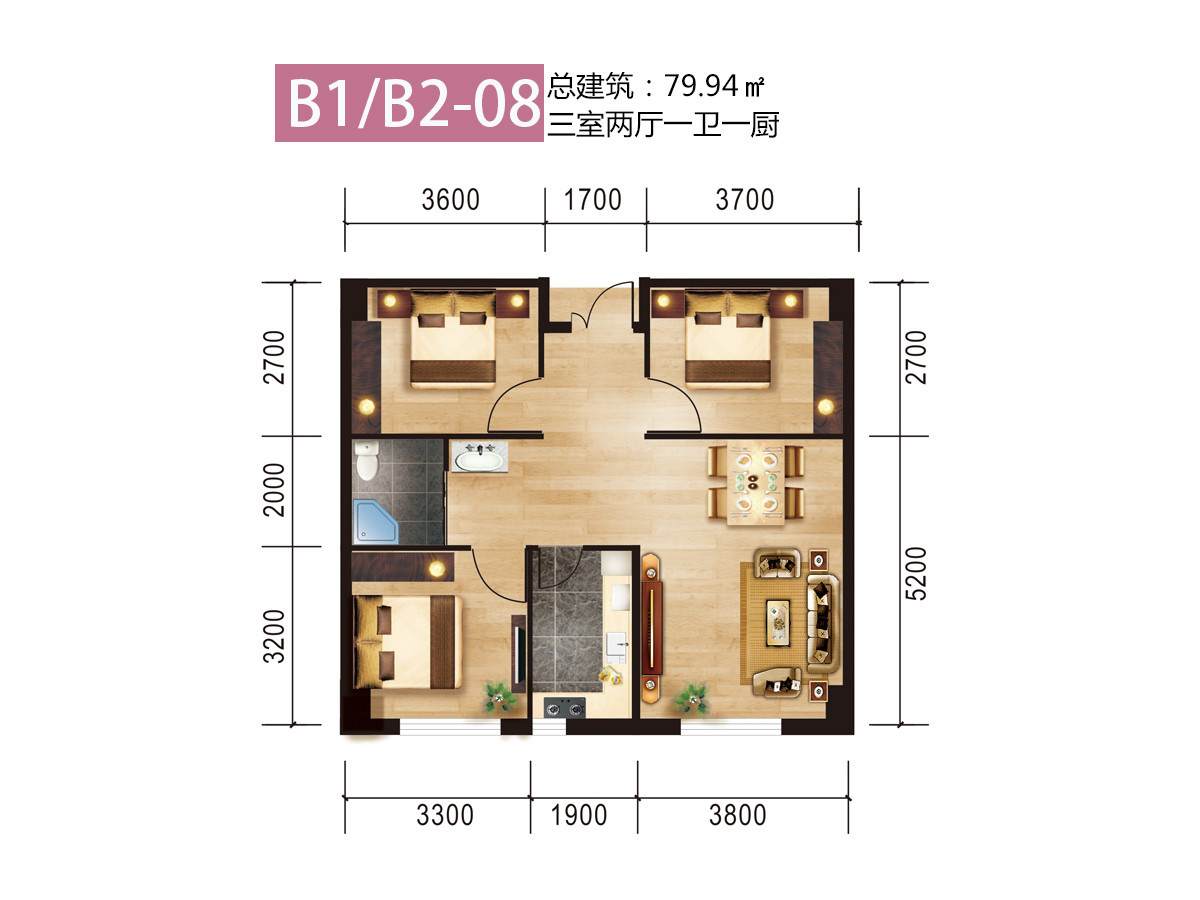 聚銘智慧城聚銘智慧城 B1/B2-08戶型