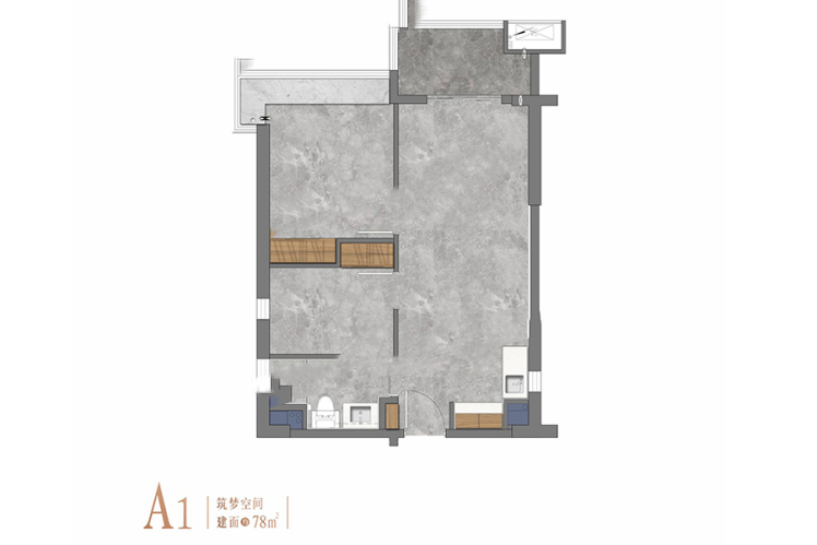 A1戶型 開間 78.00㎡