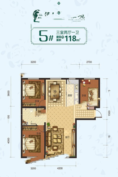 118平米三室兩廳一衛(wèi) 76.7萬元-套