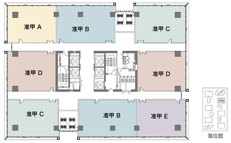 準(zhǔn)甲LOFT辦公：建筑面積約 167-199㎡，層高5.4米