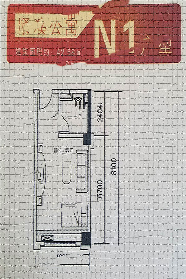 西雙版納義烏商城緊湊公寓N1 1室--廳1衛(wèi)1廚 42.58㎡