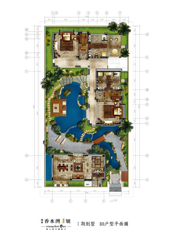 香水灣1號Ⅰ期別墅--D3戶型 3室2廳2衛(wèi)1廚 270㎡