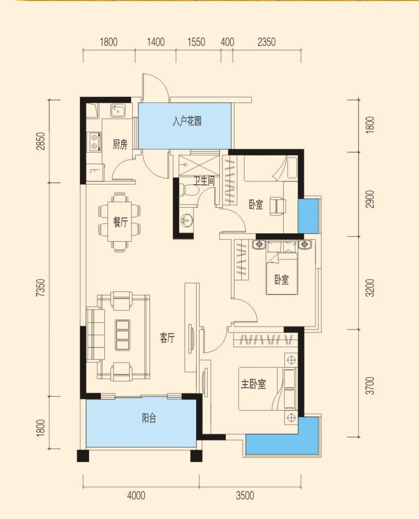 鴻江·尚城世家3室2廳1衛(wèi) 92.98-95.13