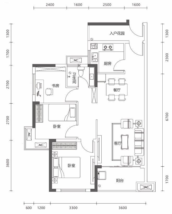 萬(wàn)林湖9期3室2廳1衛(wèi) 89.48