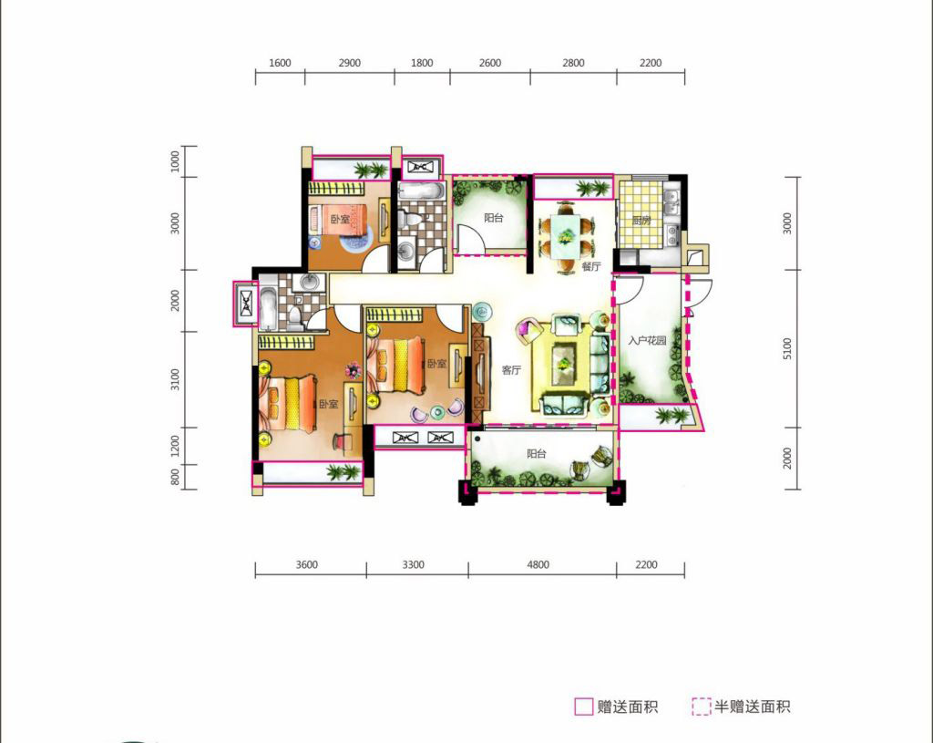 東奧御園3室2廳2衛(wèi) 131