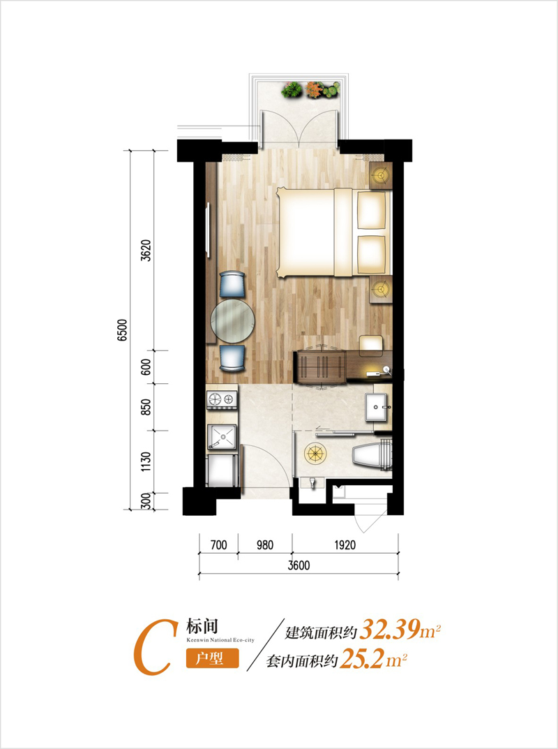 開維生態(tài)城開維生態(tài)城國際公寓C戶型圖