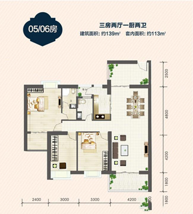 盛達(dá)景都盛達(dá)景都05-06戶型建面139㎡