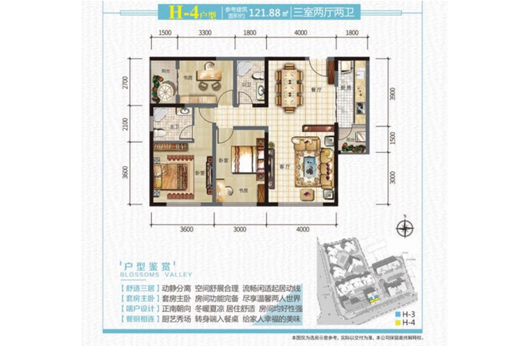 大理納思·城市春天（二期）8棟-H4戶型121.88平